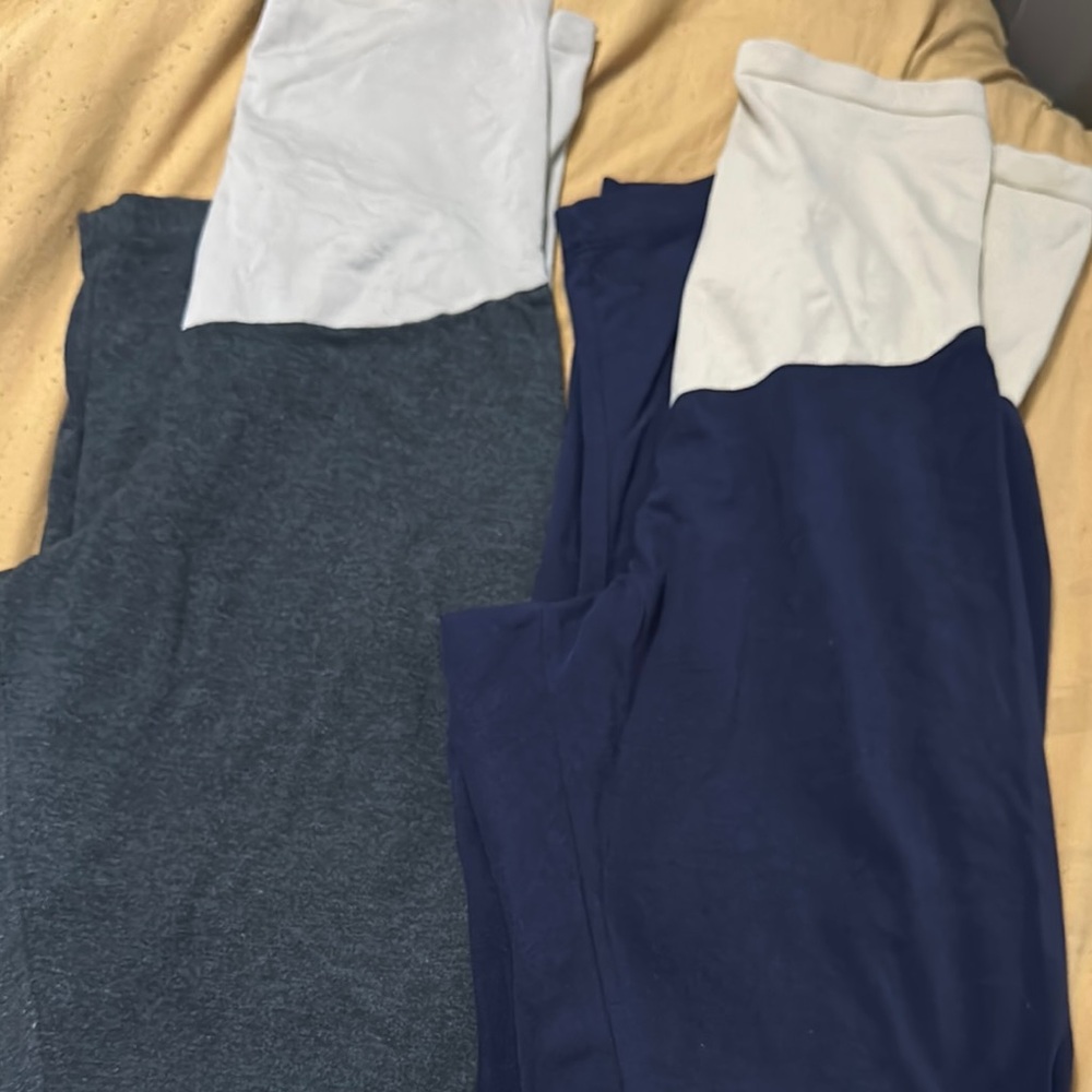 Maternity leggings bundle Blue and Gray